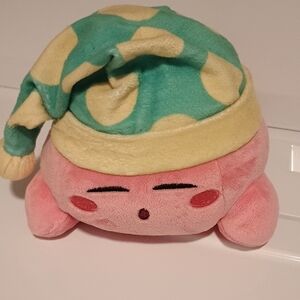Pink Plush Toy with Green and Yellow Hat